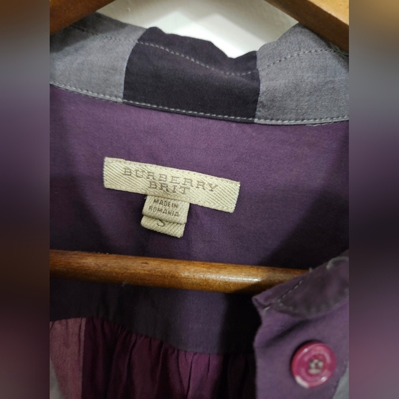 BURBERRY TUNIC PURPLE PLAID TOP - Picture 3 of 7